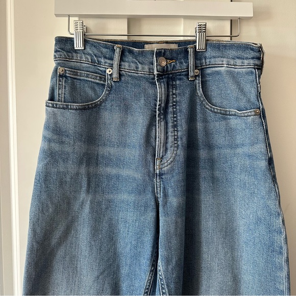 Everlane (28R) The Way High Barrel Medium Wash Denim Blue Organic Cotton Jeans - Picture 5 of 15